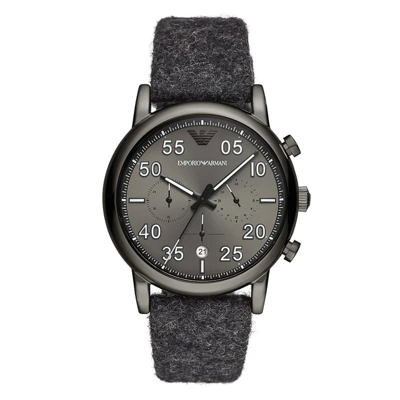 EMPORIO ARMANI Black Leather Chronograph AR11154