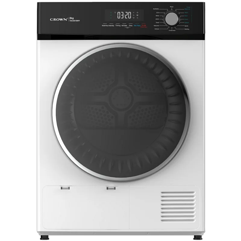 Στεγνωτήριο ρούχων TDC8016WY, 8 kg, E, Λευκό, Crown