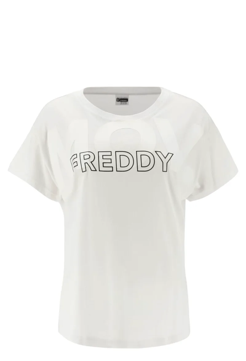 Μπλούζα Κοντομάνικη Freddy Με Τύπωμα Στο Στήθος F0WFTT3-W Γυναικείο