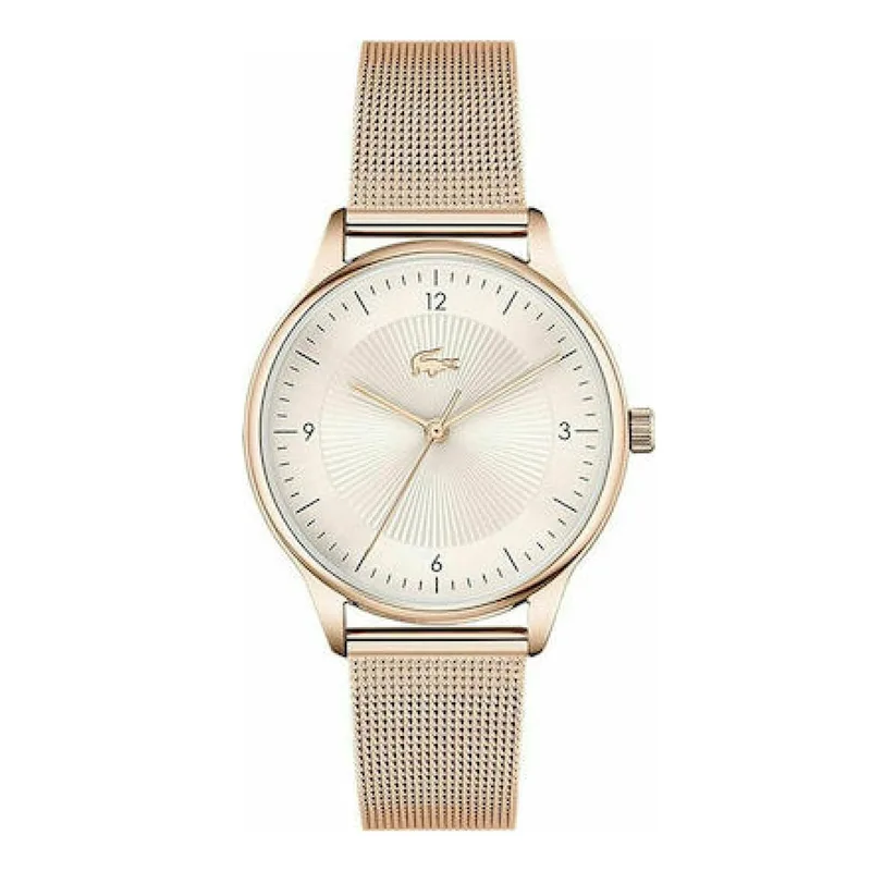 Lacoste Club 3 Hands Rose Χρυσό Stainless Steel Mesh Bracelet 2001170