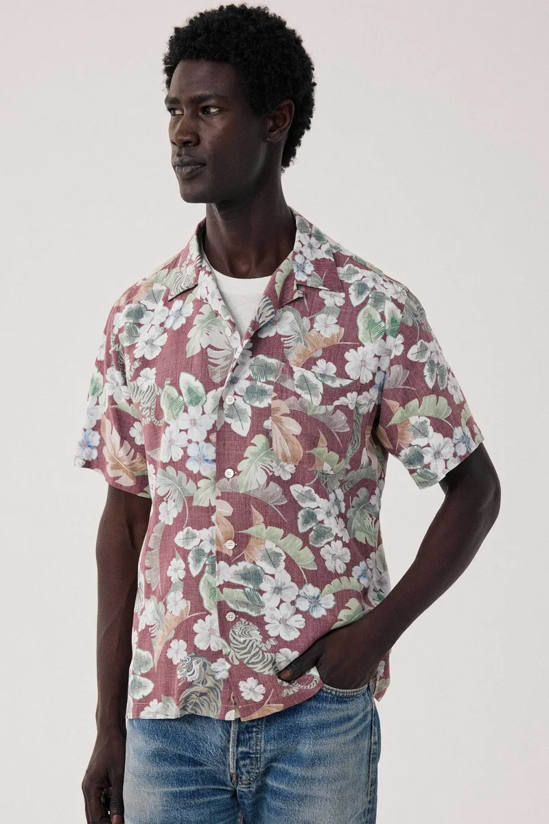 Hartford ανδρικό κοντομάνικο πουκάμισο με Hawaiian print Regular Fit - BF14036 Πολύχρωμο