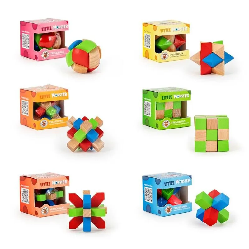 956286 ΠΑΙΧΝΙΔΙΑ TREND MONSTER WOODEN PUZZLE CUBES
