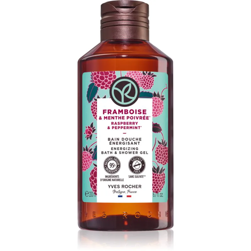 Yves Rocher Bain de Nature τζελ για ντους Raspberry & Mint 200 ml