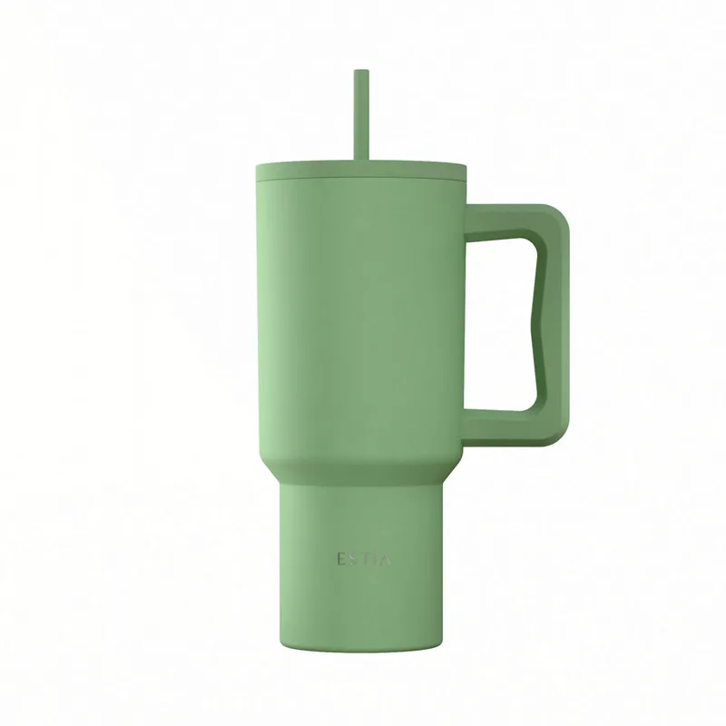 Θερμός Ανοξείδωτος Straw Tumbler XL 14,5x10x22,8εκ.-900ml Pine Save The Aegean Estia 01-41502 (Υλικό: Ανοξείδωτο) - estia - 01-41502