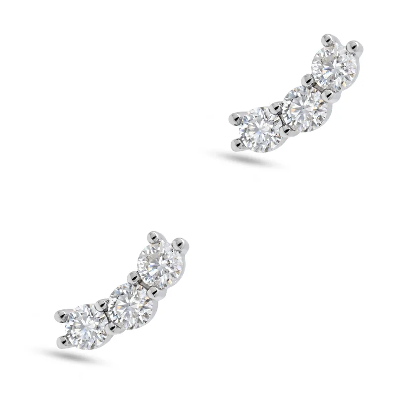 Σκουλαρίκια με Moissanite Diamonds από Ασήμι SK4059