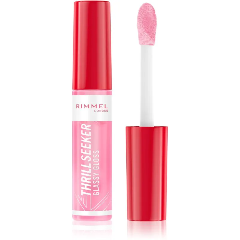 Rimmel Thrill Seeker Glassy Gloss λιπ γκλος χειλιών για μεγαλύτερο όγκο απόχρωση 150 Ροζ Candy 10 ml