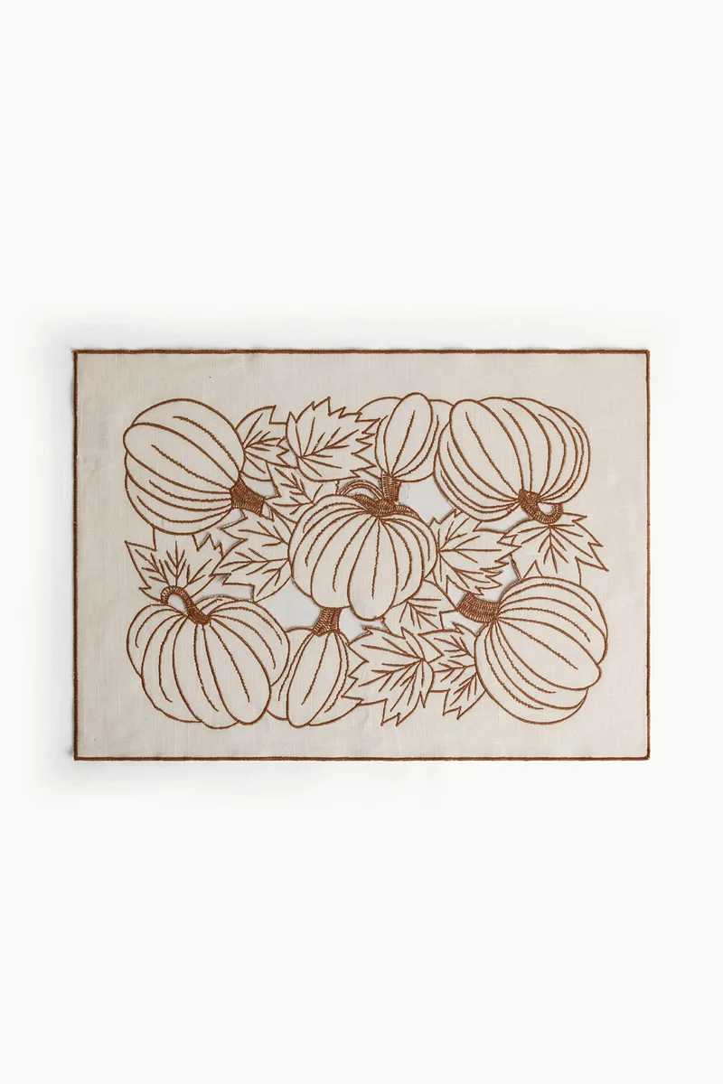 Coincasa σουπλά με κέντημα κολοκύθας 50 x 35 cm - 007494241 Λευκό