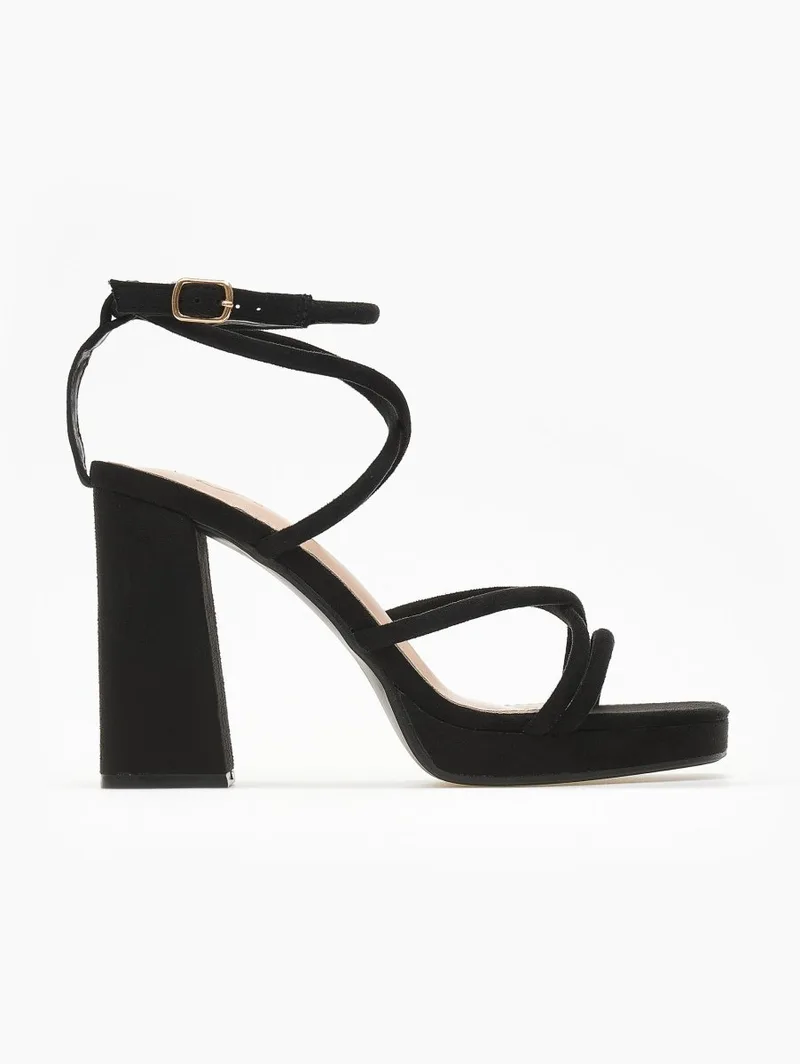 ERYNN Crossover Platform Sandals - 903-501 (suede) - Black