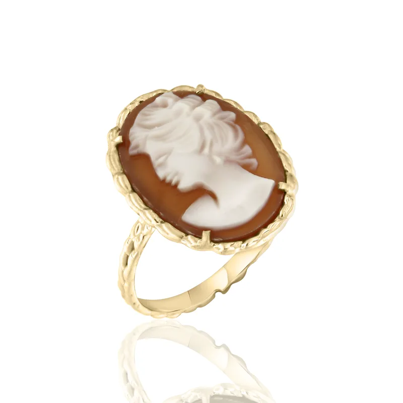 Δαχτυλίδι Cameo απο Kίτρινο Χρυσό 14 Καρατίων DX1439