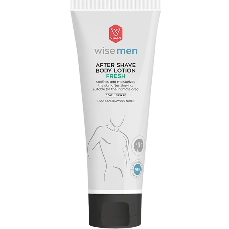 Vican Wise Men After Shave Body Lotion Fresh Ανδρικό Ενυδατικό Γαλάκτωμα Προσώπου - Σώματος με Καταπραϋντικές ιδιότητες για Μετά το Ξύρισμα με Άρωμα Musk & Σανταλόξυλου 200ml