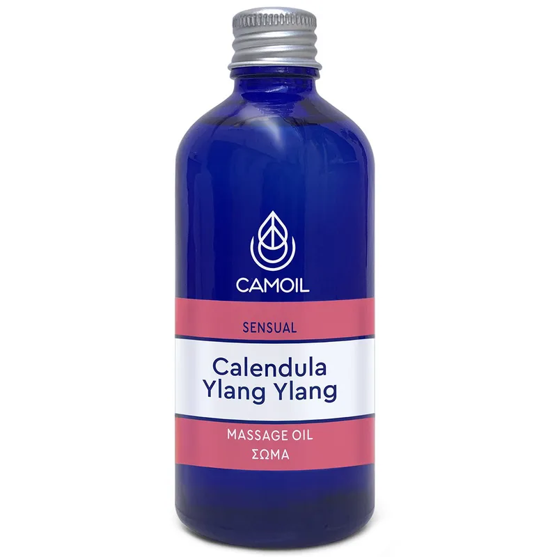Camoil Sensual Calendula Ylang Ylang Massage Oil Έλαιο Μασάζ Σώματος με Αισθησιακό Αιθέριο Έλαιο Ylang Ylang & Καλέντουλα για Αίσθηση Ηρεμίας & Ευεξίας 100ml