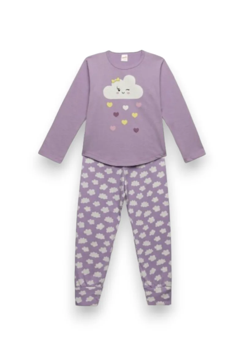 Πιτζάμα παιδική Lavender Minerva MNRV90-62175-364-Λιλά