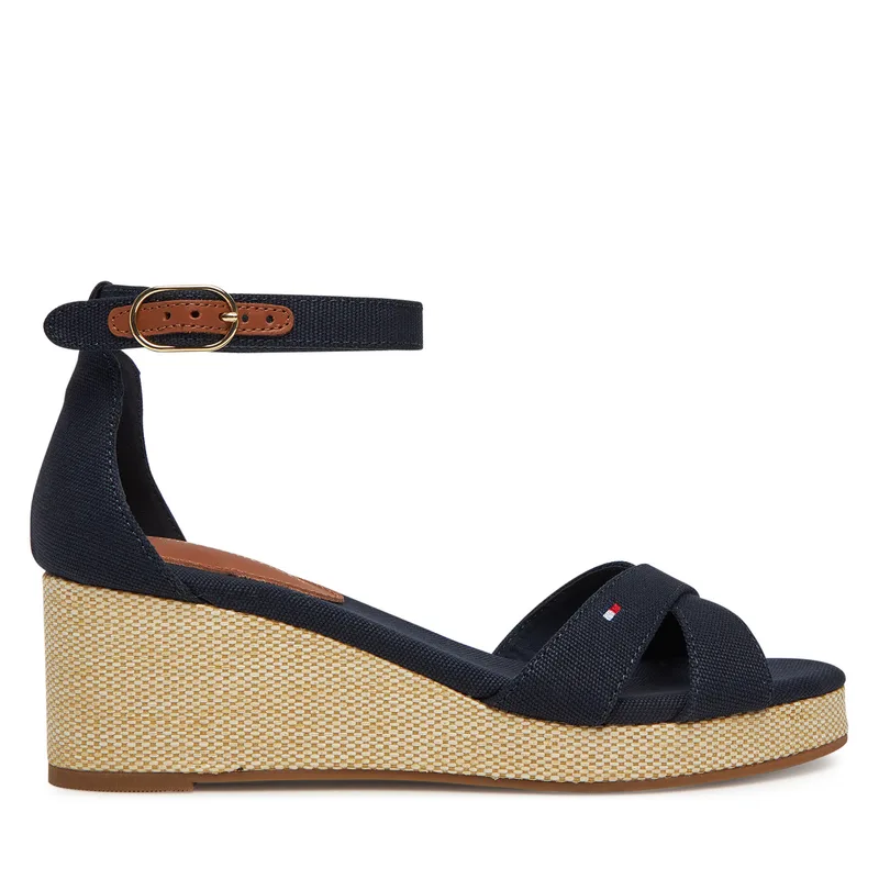 Σανδάλια Tommy Hilfiger Flag Criss-Cros Mid Wedge Espad FW0FW08481 Σκούρο μπλε