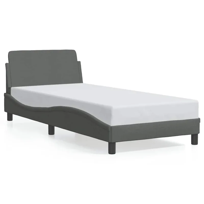 vidaXL Πλαίσιο Κρεβατιού Dover Σκούρο Γκρι 90x190 εκ. Ύφασμα