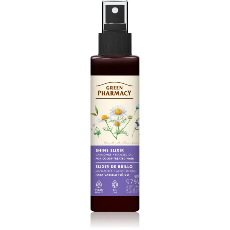 Green Pharmacy Chamomile & Flaxseed oil Elixir ελιξίριο χωρίς ξέβγαλμα για βαμμένα μαλλιά 150 ml