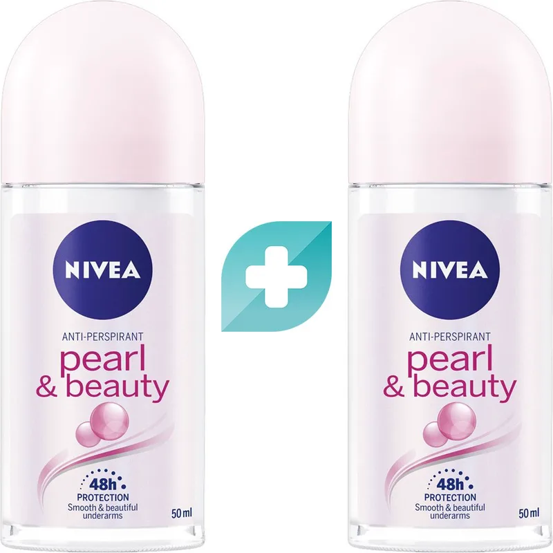 Σετ Nivea Pearl & Beauty Anti Perspirant Roll on Deo Γυναικείο Αποσμητικό για 48ωρη Προστασία & Απαλή Περιποίηση Χωρίς Αιθυλική Αλκοόλη 100ml (2x50ml)