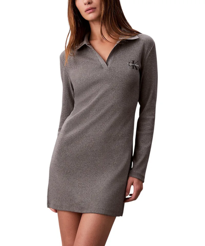 Γυναικείο Polo Φόρεμα Γκρι Calvin Klein LV047D214G-P7E
