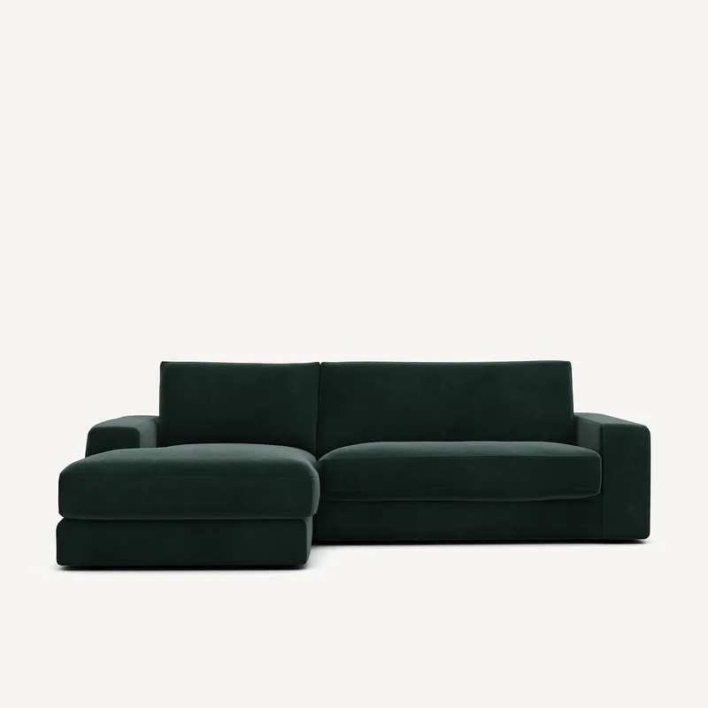 Γωνιακός καναπές από βελούδο Μ170xΠ250xΥ78cm