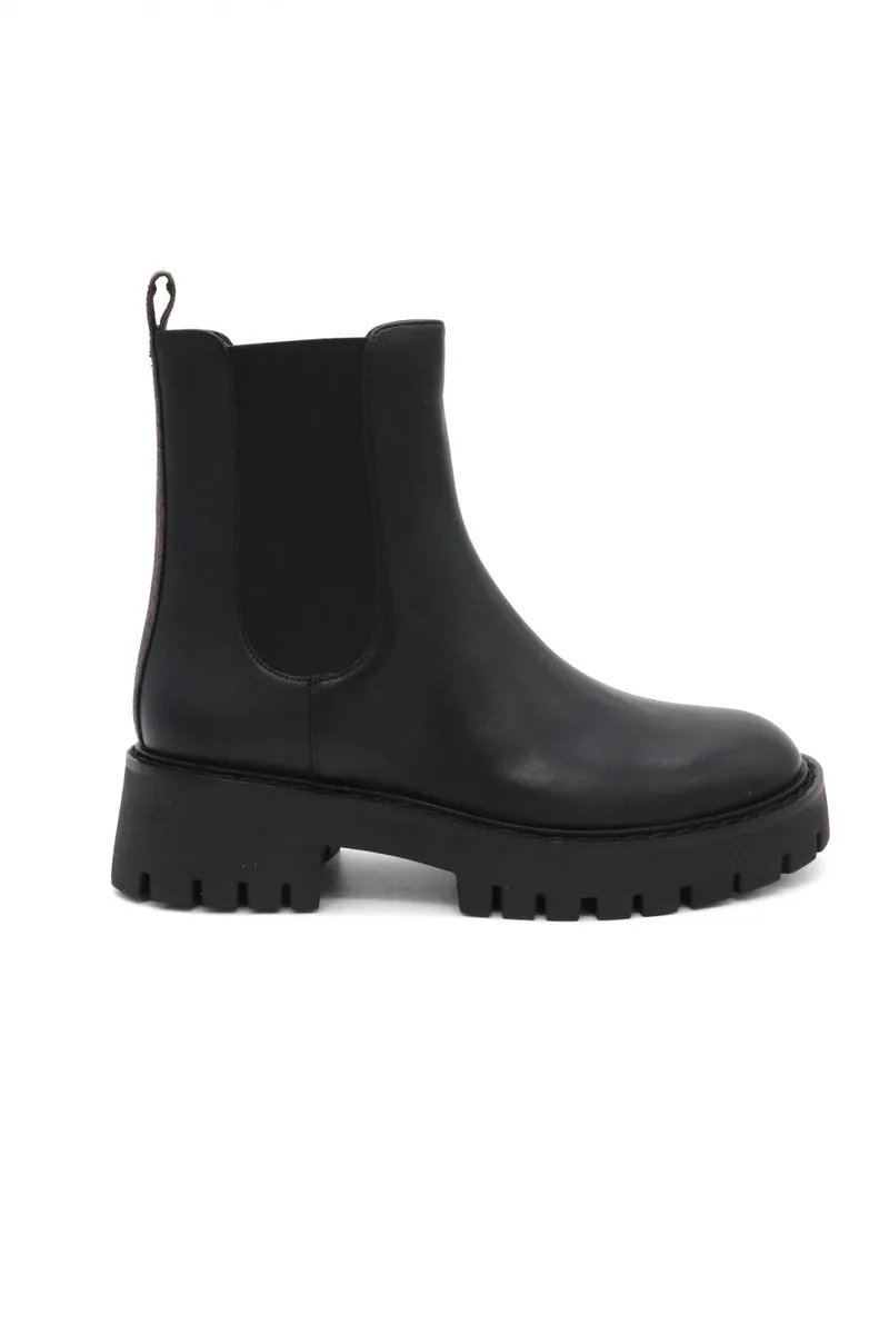 MICHAEL KORS ΠΑΠΟΥΤΣΙΑ ΜΠΟΤΑΚΙΑ ASHER FLAT BOOTIE LOGO KAΦΕ / MAYΡΟ
