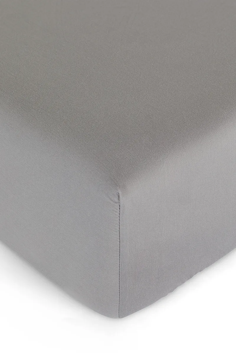 Coincasa σεντόνι διπλό εφαρμοστό μονόχρωμο "Zefiro" 160 x 200 cm - 007242471 Γκρι