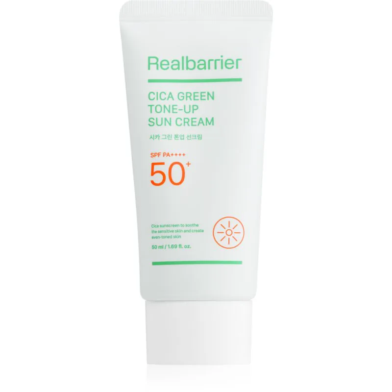 Real Barrier Cica Green Tone-Up Sun Cream εντατικά καταπραϋντική και προστατευτική κρέμα SPF 50+ 50 ml