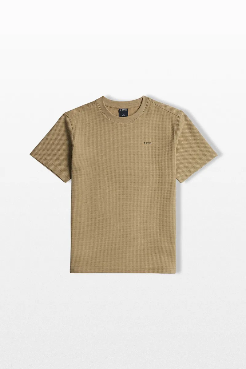 G-STAR Ανδρικό Μπεζ Waffle True Regular T-Shirt