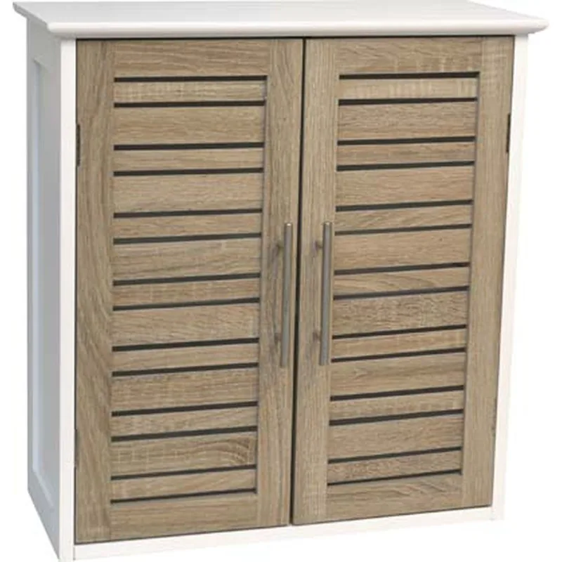 Ντουλάπι Τοίχου MDF Λευκό-Καφέ 52x22x55εκ. MRShome 1181000 (Υλικό: Mdf, Χρώμα: Λευκό) - sealskin - sl-DS-1181000