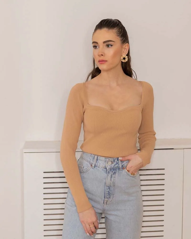 Γυναικεία πλεκτή μπλούζα Amanda μακρυμάνικο