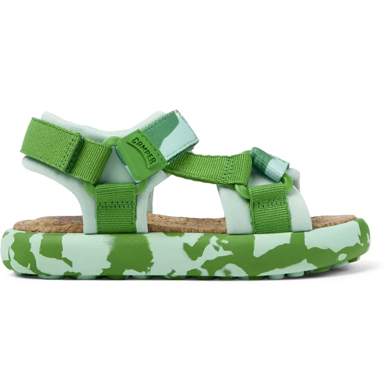 CAMPER Pelotas Flota - Πέδιλα Για Κορίτσια - Πράσινο,Λευκό, Μέγεθος 28, Cotton fabric