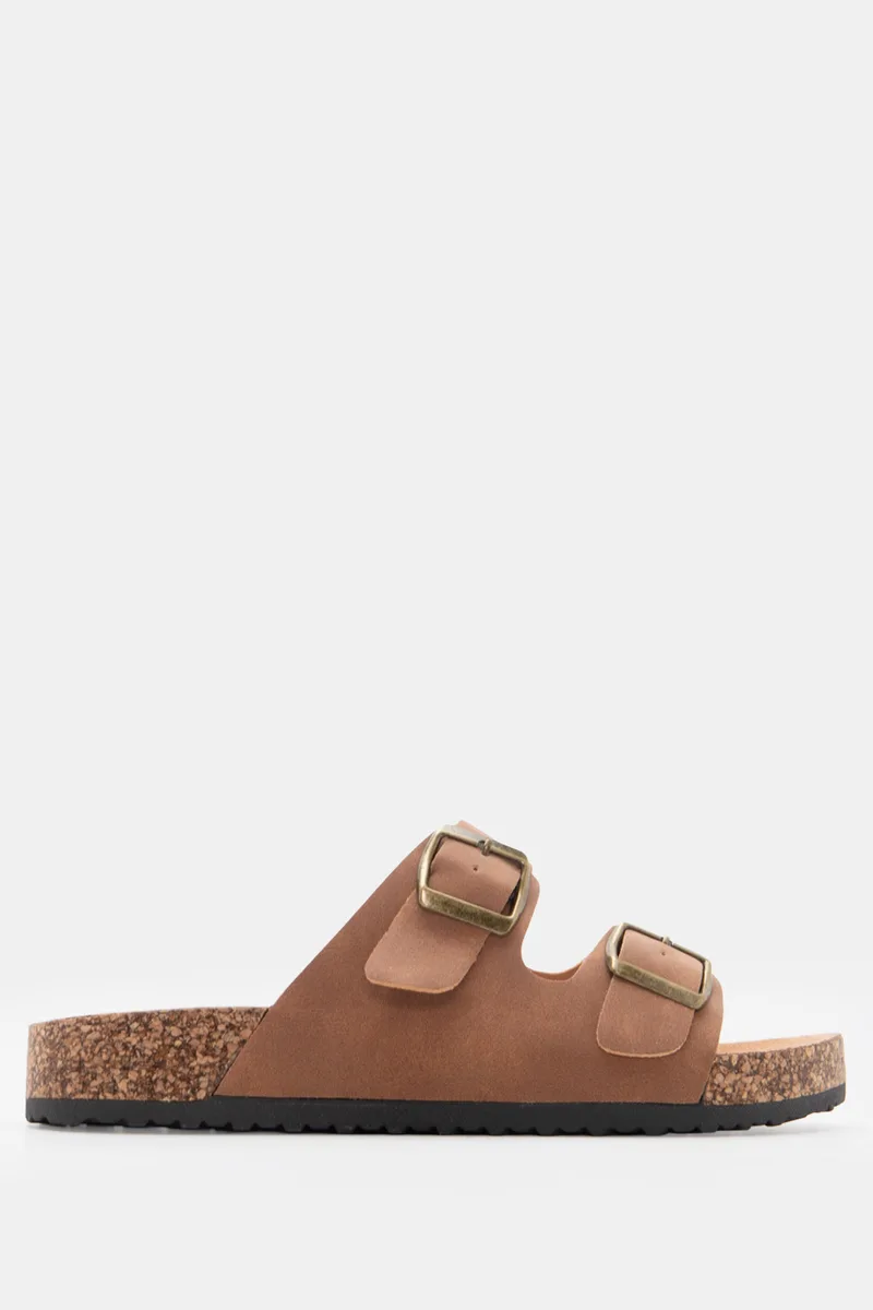 LUIGI DESIGN - Σανδάλια Flatform με Διπλές Τόκες - Κάμελ
