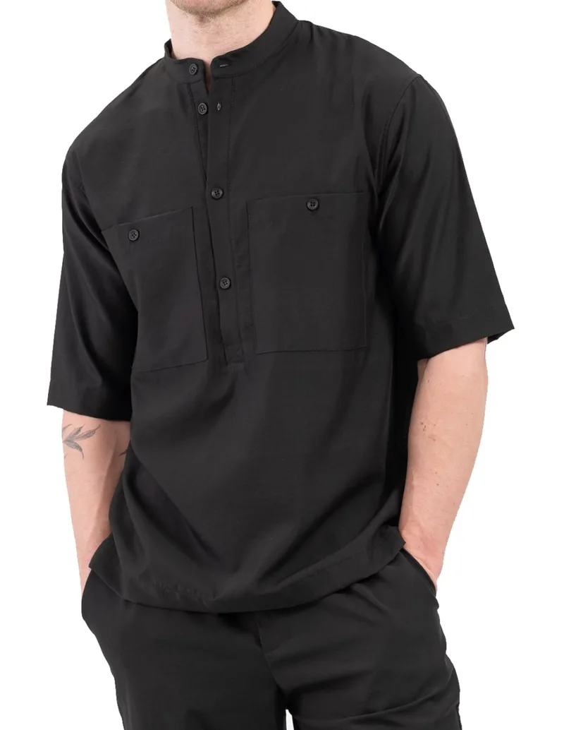 Vittorio Ανδρικό Πουκάμισο Overshirt Vittorio 300-25-PORTO Black Μαύρο