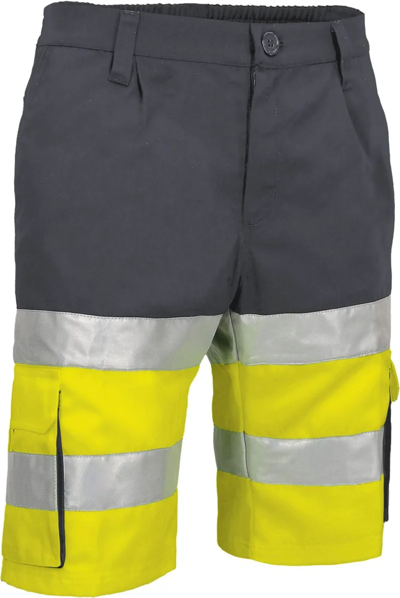 Hi-Vis βερμούδα BRANDON Valento BEVABRAAG Fluo Yellow-Charcoal Grey