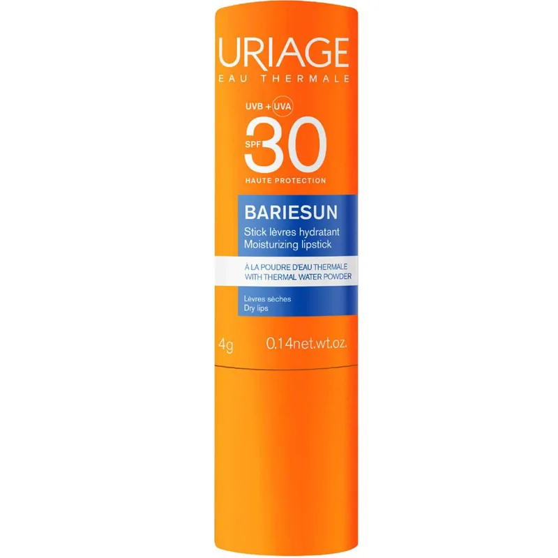 Uriage Bariesun Moisturizing Lipstick Spf30 Αδιάβροχο Ενυδατικό Αντηλιακό Βάλσαμο Χειλιών Υψηλής Προστασίας που Αποκαθιστά τον Επιδερμικό Φραγμό 4gr