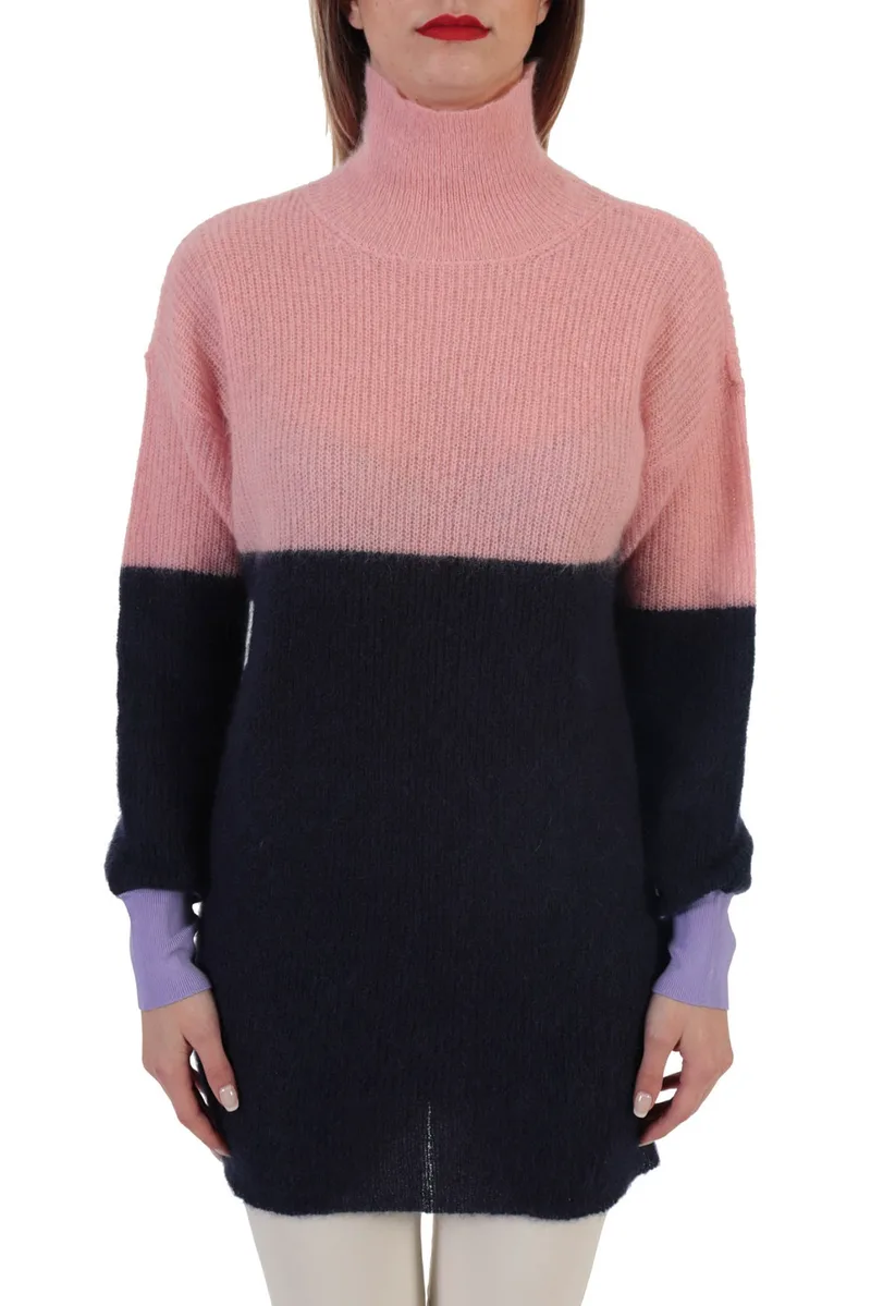 EMPORIO ARMANI ΠΛΕΚΤΟ TURTLE NECK ΡΟΖ-ΜΠΛΕ