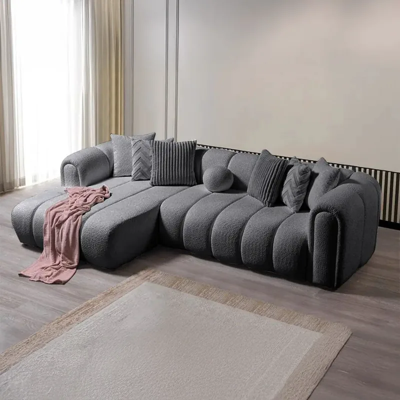 Γωνιακός Καναπές N-Line Left - Dark Grey 752Est1319 (265x185x70x95)