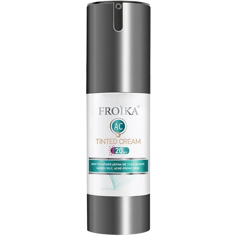 Froika AC Tinted Cream Spf20 Επικαλυπτική Κρέμα Προσώπου με Χρώμα Μεσαίας Προστασίας για Λιπαρό, Μικτό δέρμα με Τάση Ακμής 30ml
