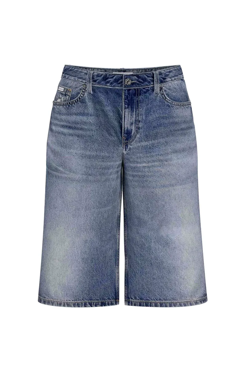 Guess γυναικεία denim βερμούδα πεντάτσεπη Baggy Fit - W6GD1DD6363 Denim Blue