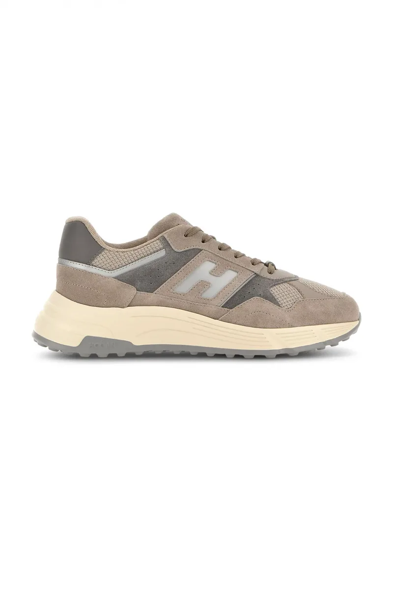 HOGAN ΠΑΠΟΥΤΣΙΑ SNEAKERS HYPERLIGHT ALLACCIATO H ΔΕΡΜΑ ΓΚΡΙ