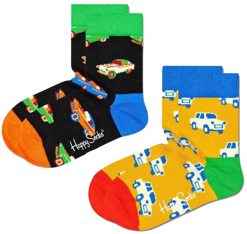 ΚΑΛΤΣΕΣ HAPPY SOCKS 2-PACK KIDS CAR SOCK KCAR02-9300 ΜΑΥΡΟ/ΚΙΤΡΙΝΟ (EU:22-24)
