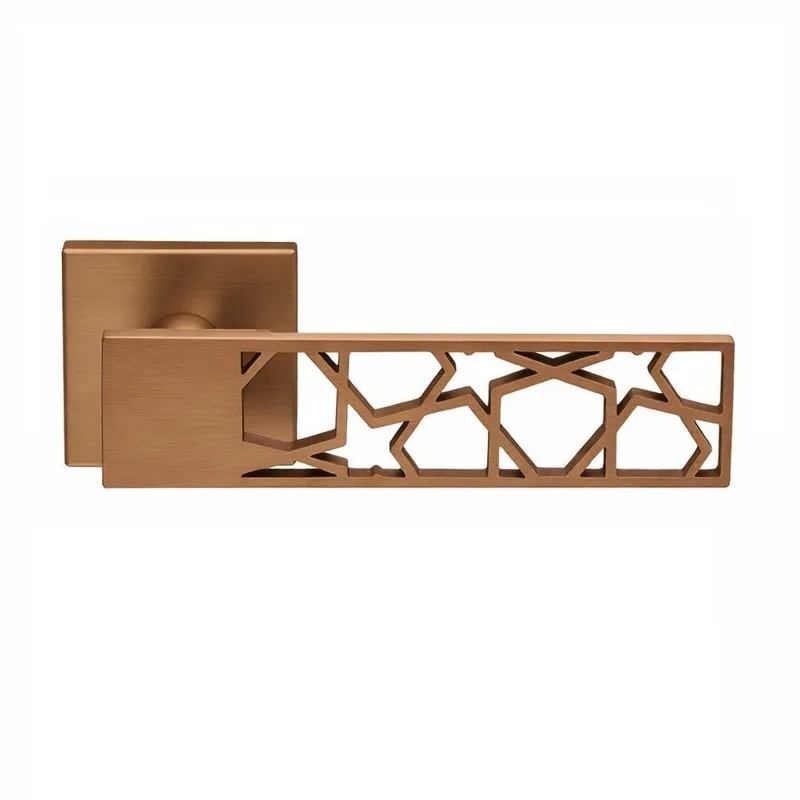 Πόμολα Πόρτας ILAVIO χειρολαβές με ροζέτα 2866 Copper Aged (Τεμάχιο (δεξί εξώπορτας))