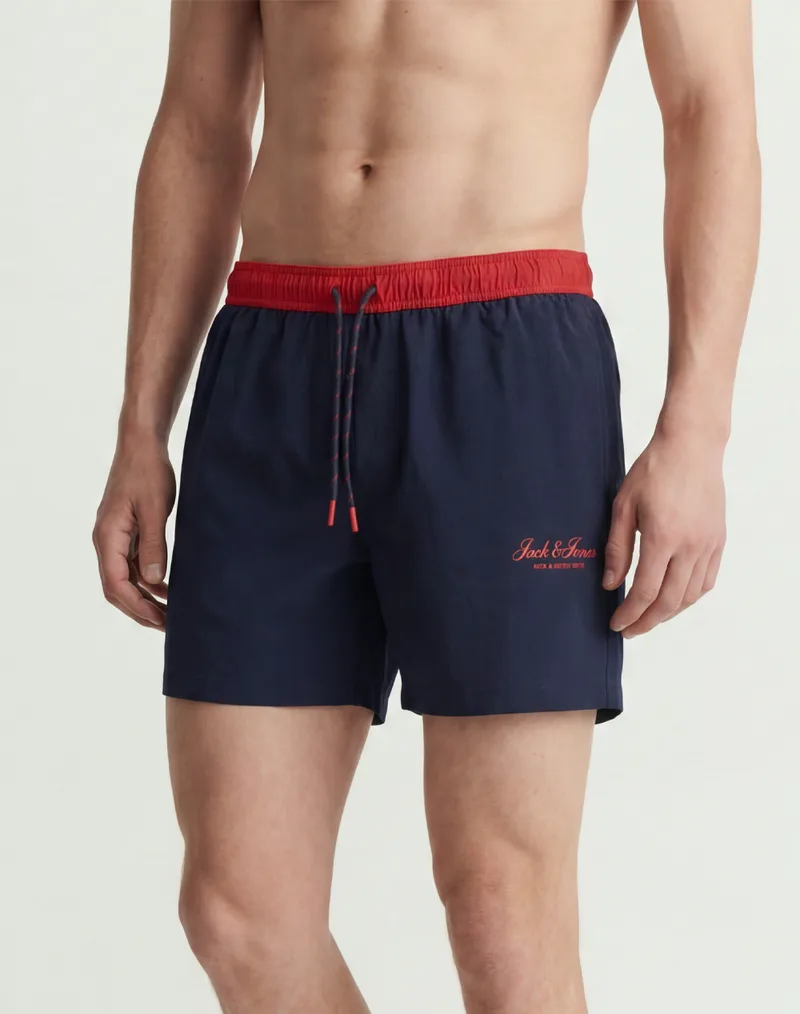 JACK&JONES JPSTMAUI ARCHIVE SWIM SHORTS REG 12296324-Navy BlazerTRUE RED DarkBlue