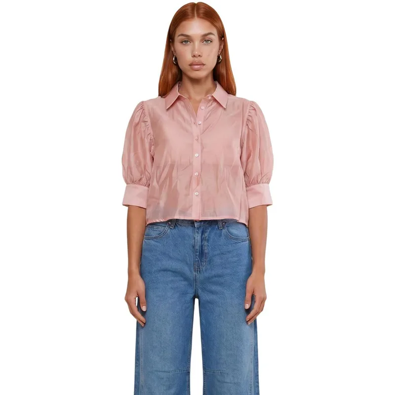 Πουκάμισο με κοντά μανίκια I Am Camicia Cotone Maniche Balloon 25621