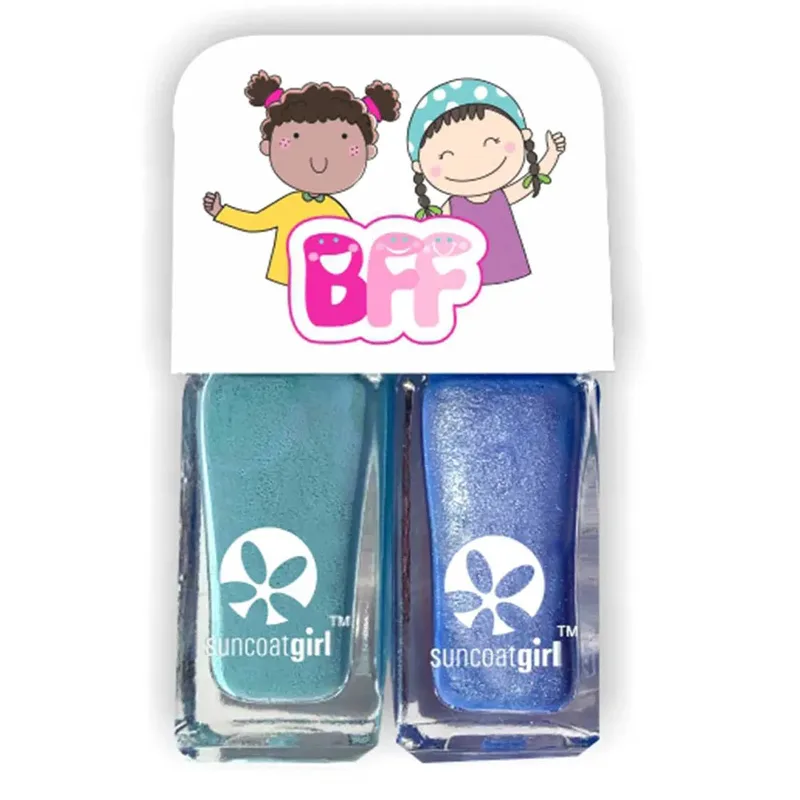 Suncoat Girl Duo nail polish twinnies blue + turquoise 2 x 5 ml