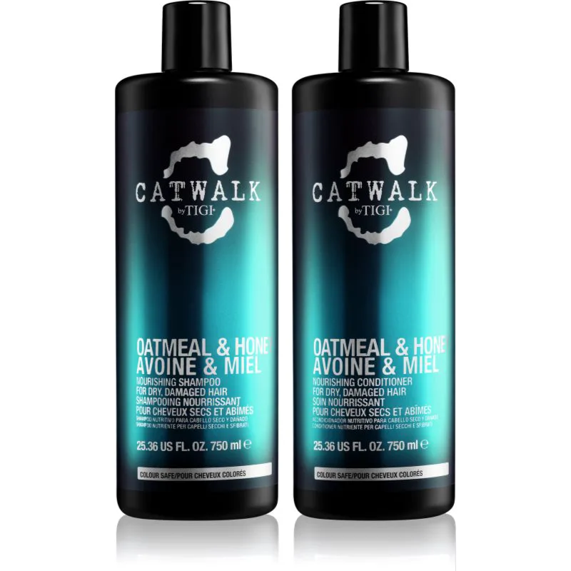 TIGI Catwalk Oatmeal & Honey επωφελής συσκευασία για κατεστραμμένα μαλλιά για γυναίκες