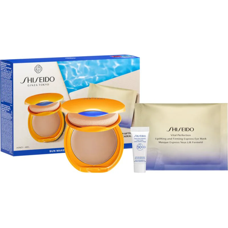 Shiseido Expert Sun Protector Tanning Compact Foundation SPF10 σετ δώρου για γυναίκες απόχρωση Honey