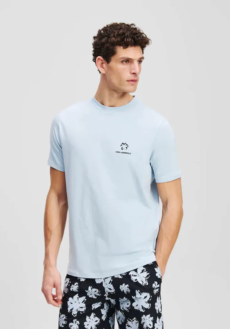 Karl Lagerfeld T Shirt της σειράς Crewneck - 755043 552235 600 Ice Blue