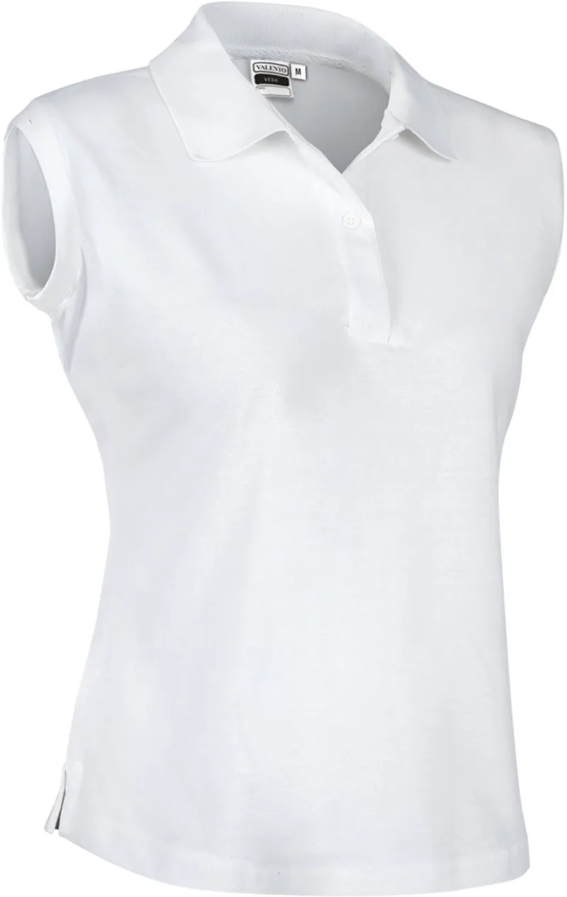 Γυναικείο αμάνικο μπλουζάκι πόλο VEGA Valento POVATMTBL White