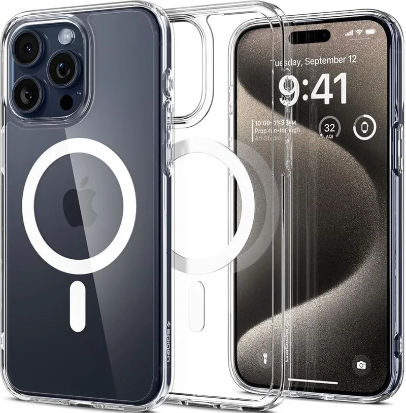 Θήκη Apple iPhone 15 Pro Max - Spigen Ultra Hybrid MagFit με MagSafe - White (ACS06576)