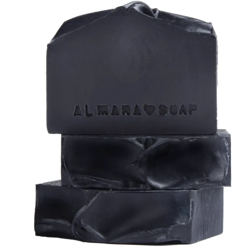 Almara Soap Natural Black As My Soul φυσικό στερεό σαπούνι για λιπαρή και προβληματική επιδερμίδα 90 γρ