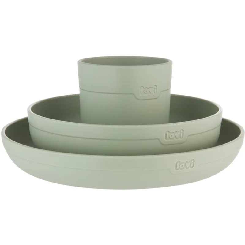 LOVI Tableware Set with Cup σετ φαγητού Pistachio 3 τμχ